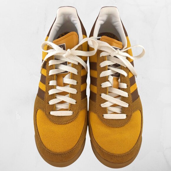 Rare! Adidas Allteam Sneakers Mens 8 Womens 9.5 Gold Tan Off-White Barely Worn - Picture 2 of 11